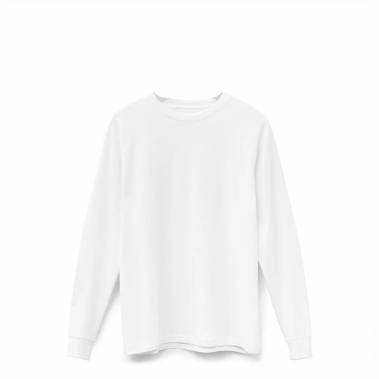White Midweight Supima® Long Sleeve Tee