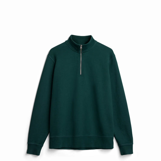 Pine Ultra Heavyweight Organic French Terry Quarter Zip